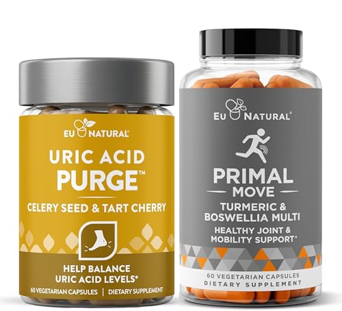 Uric Acid Purge 및 Primal Move Bundle - Active Mobility, Flexbility 및 Comfort에 대한 고급 전체 바디 관절 건강 지원