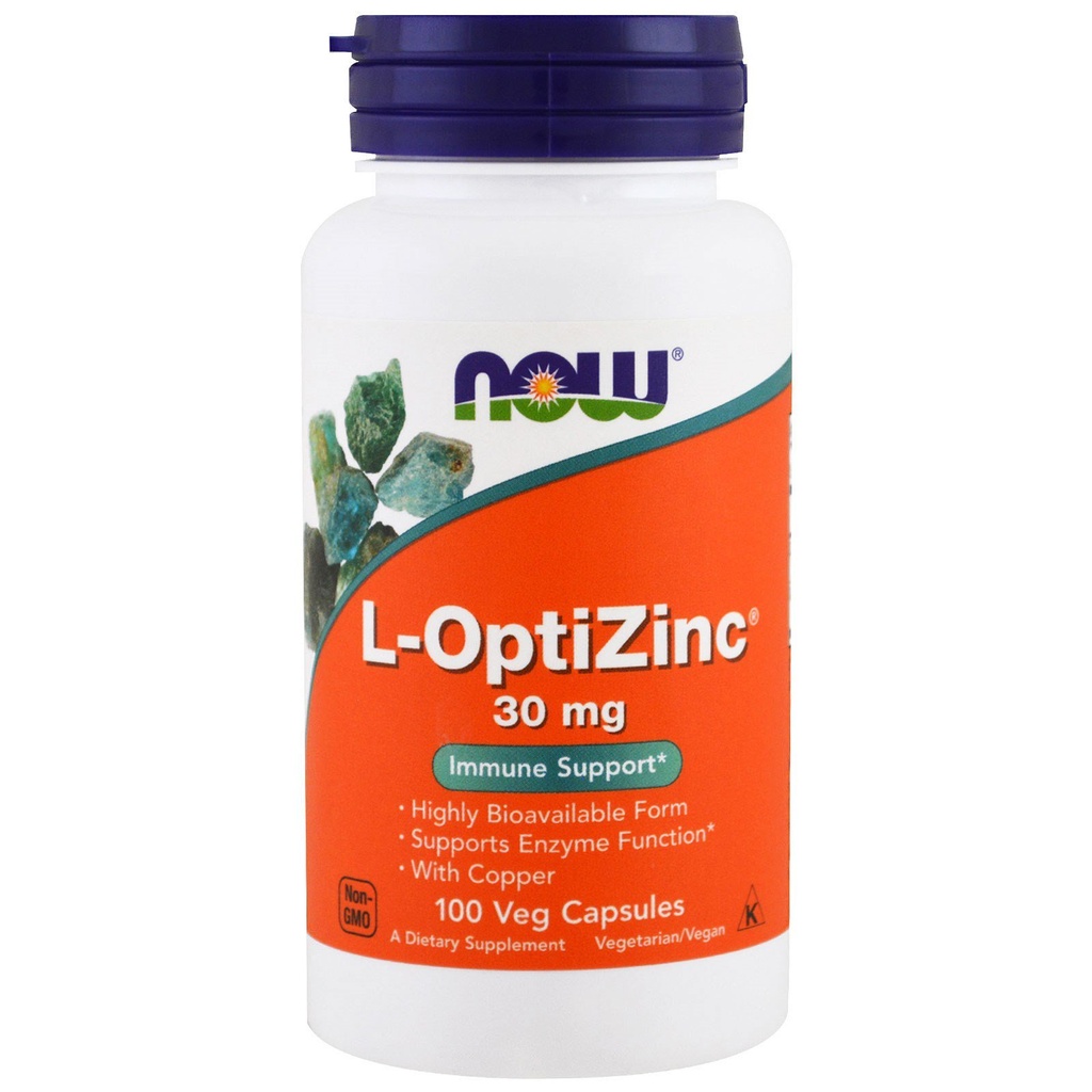NOW Opti L-zinc, 30mg, 100 캡슐 (포장 3)