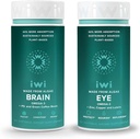 Iwi Life Brain & Eye Omega-3 번들, 30 서빙, Vegan Plant-Based Algae Omega 3 EPA + DHA, Krill & Fish Oil Alternative, No Fishy Aftertaste