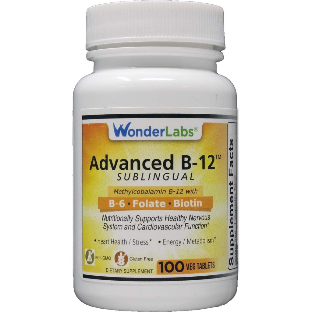 경직자 잠수함 언어 비타민 B12 (1000 mcg), B6 (5mg), Folic 산 (400 mcg) & Biotin (25mcg) - Methylcobalamin 비타민 B-12 (100의 정제)로 공식화하는