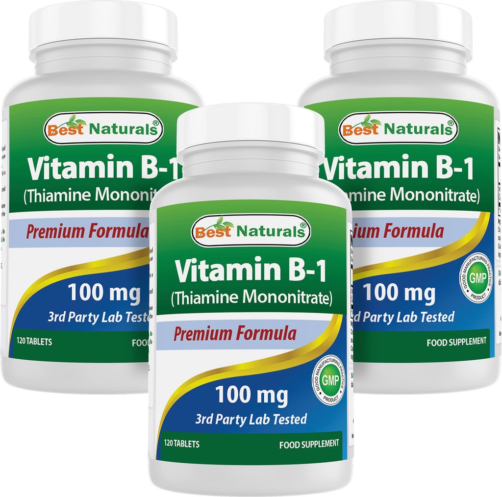 Thiamine Mononitrate 100 mg 정제 (120의 조사 3)의 포장)로 제일 자연적인 비타민 B1