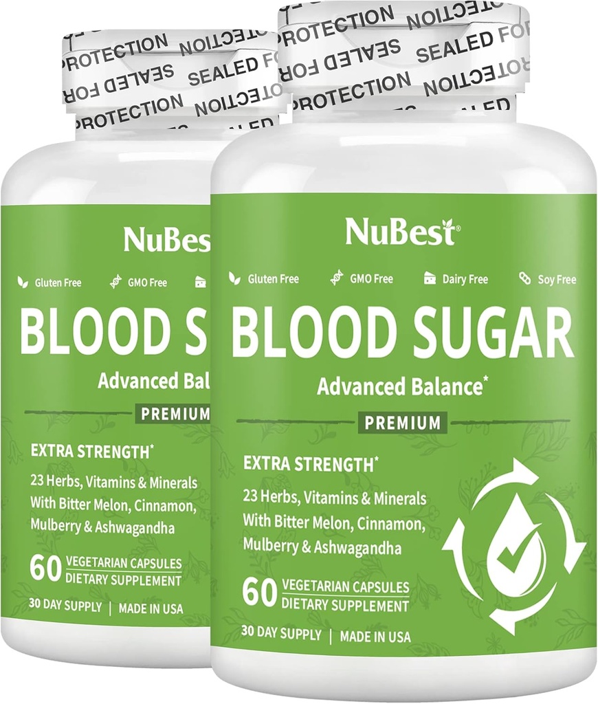 Blood Sugar - Bitter Melon, Ashwagandha, Cinnamon, Chromium, Magnesium, Vitamins, Alpha Lipoic Acid, Cayenne Pepper & More | 팩 2