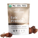 Sprout Living, Epic Protein, Plant Based Protein & Superfoods Powder, Complete Coffee | 20 그램 유기농 단백질 분말, Adaptogens, 버섯, Vegan, Non-GMO, 글루텐 무료 (1 파운드, 12 인분)