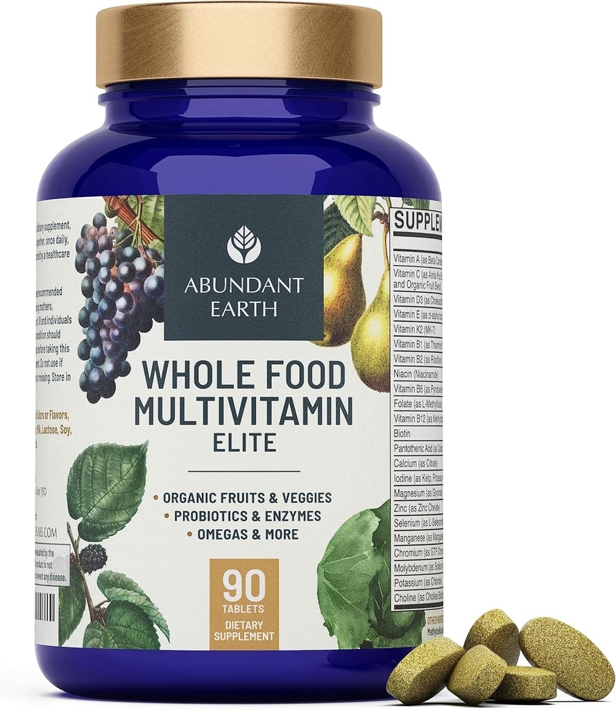 여성을 위한 풍부한 지구 전체적인 음식 Multivitamin 매일 다 비타민은 남자를 위한 보충합니다 Multivitamins + B Complex, Probiotic 다 효소, 유기 에너지 계류 90ct-4pk를 위한 Omega를 보충합니다