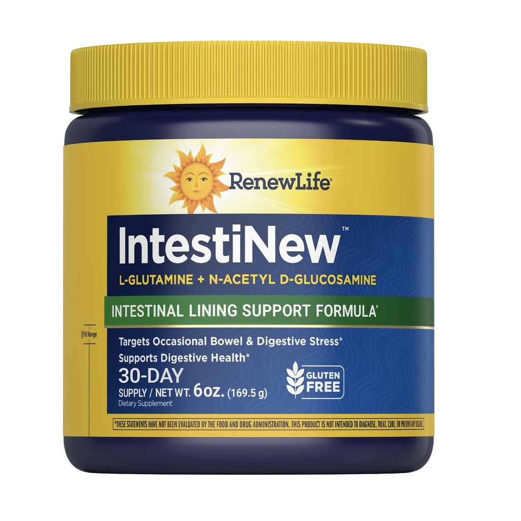 새로운 생활 IntestiNew Intestinal Lining 지원 공식, 분말 보충교재 지원 소화 건강, L 글루타민, 낙농장, 간장 및 글루텐 자유로운, 5.7 oz.