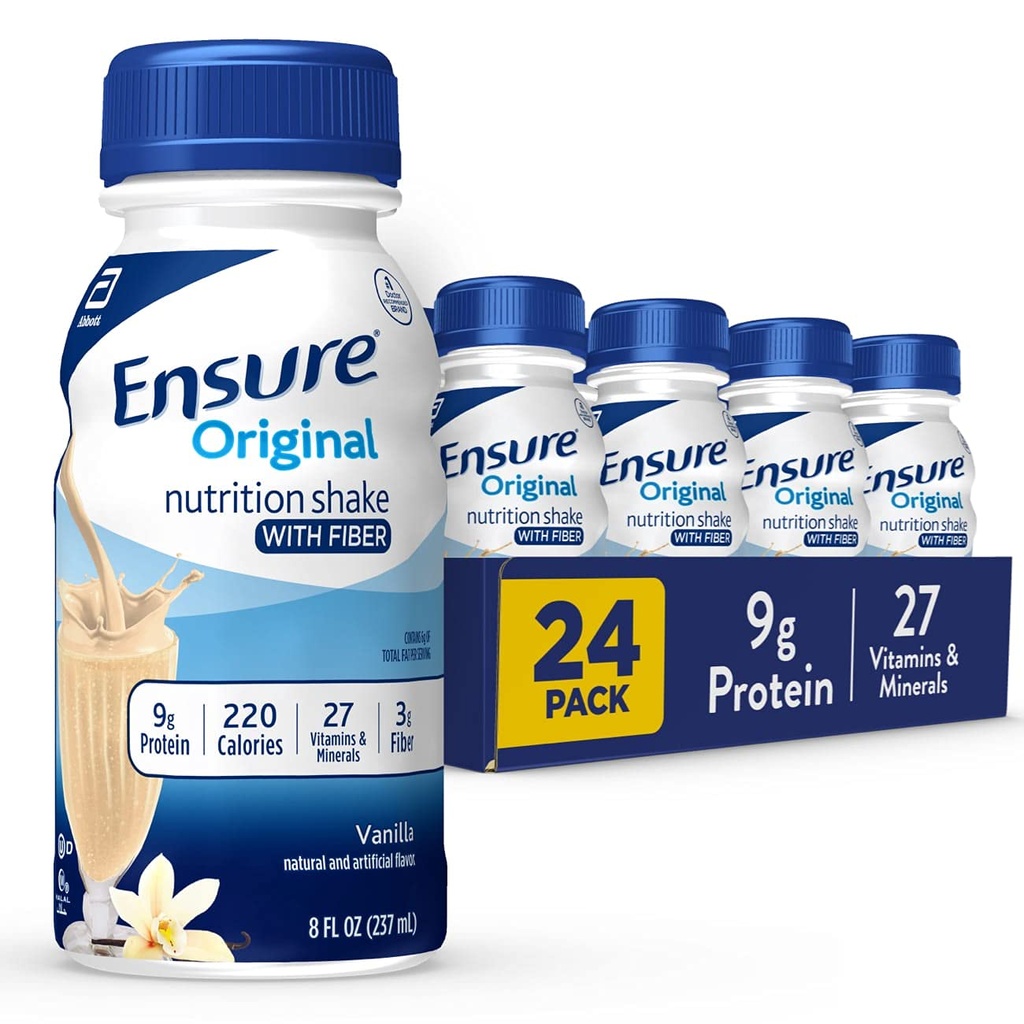 섬유로 오리지널 바닐라 영양 쉐이크 | 작은 식사 교체 쉐이크 | 드링크 준비 | 9g Protein, 27 Vitamins and Minerals | 8 fl oz - 24 Pack