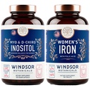 Inositol 및 Women 's Iron Tablets Fertility 및 Pregnancy Support 번들 윈저 식물