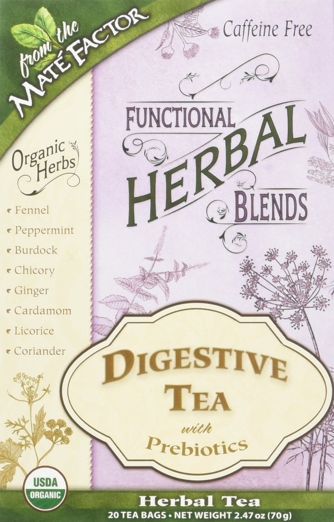Mate Factor Functional Herbal Blends - Prebiotics 20 Bag(S)을 사용한 소화차