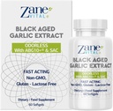 Zane - Aged Black Garlic 캡슐 - 면역 체계, 혈압 및 콜레스테롤 건강 지원 - 더 적은 냄새 - Allicin 보다는 더 효과적인 - 60의 캡슐 비 GMO, 글루텐 - 락토스 - Paraben 무료.