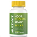 Noor Vitamins Halal Vitamins, Daily Multivitamin, Halal Vitamin for Women and Men, 30 Vitamins & Minerals, A, B12, C, Iron, 아연은 일반 건강, 비 GMO, Halal Multivitamin (2 개월 공급)을 지원합니다.