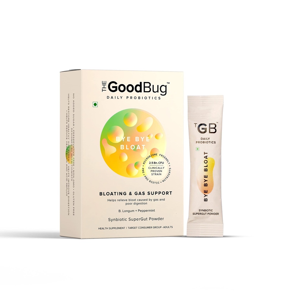 Prebiotic + Probiotic Gut Health Bloating Relief for Men & Women - Gas, Bloat & Digestive Health - Peppermint & Inulin, Synbiotic Fiber Powder, 2.5 Bn CFU - 30 Days Pack과 함께하십시오.