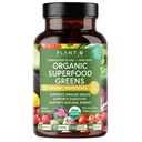Plant.O Organic Super Greens [Fruit & Veggie Supplement] Alfalfa, Beet Root, Tart Cherry for Immune Support, Gut Health, Energy, 60 Veggie Tablet과 Green Powder의 높은 흡수 산화제
