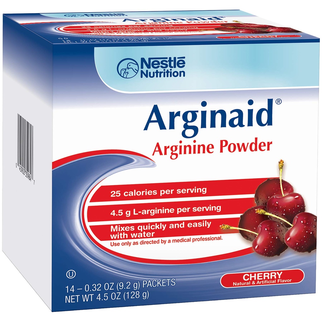 Arginaid Arginine Powder Drink Mix, Cherry - 부상 치료를위한 영양 필요 - 0.32 OZ 패킷 (14 CT / 팩) (2 팩)