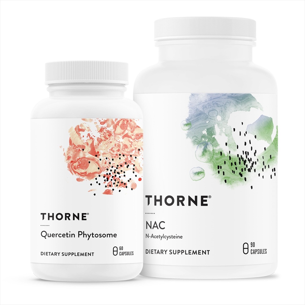 THORNE - Immune 지원 듀오 - 균형 잡힌 면역 및 호흡 웰빙을위한 Quercetin Phytosome & NAC - 30 서빙