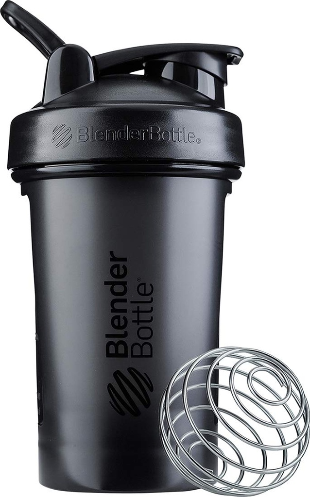 BlenderBottle Classic V2 셰이커 병은 단백질 쉐이크 및 사전 운동, 20-Ounce, 검정을 위해 완전히 합니다