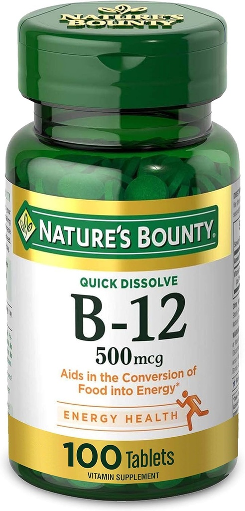 자연의 Bounty 비타민 B-12 500 mcg, 100 개 (팩 2)