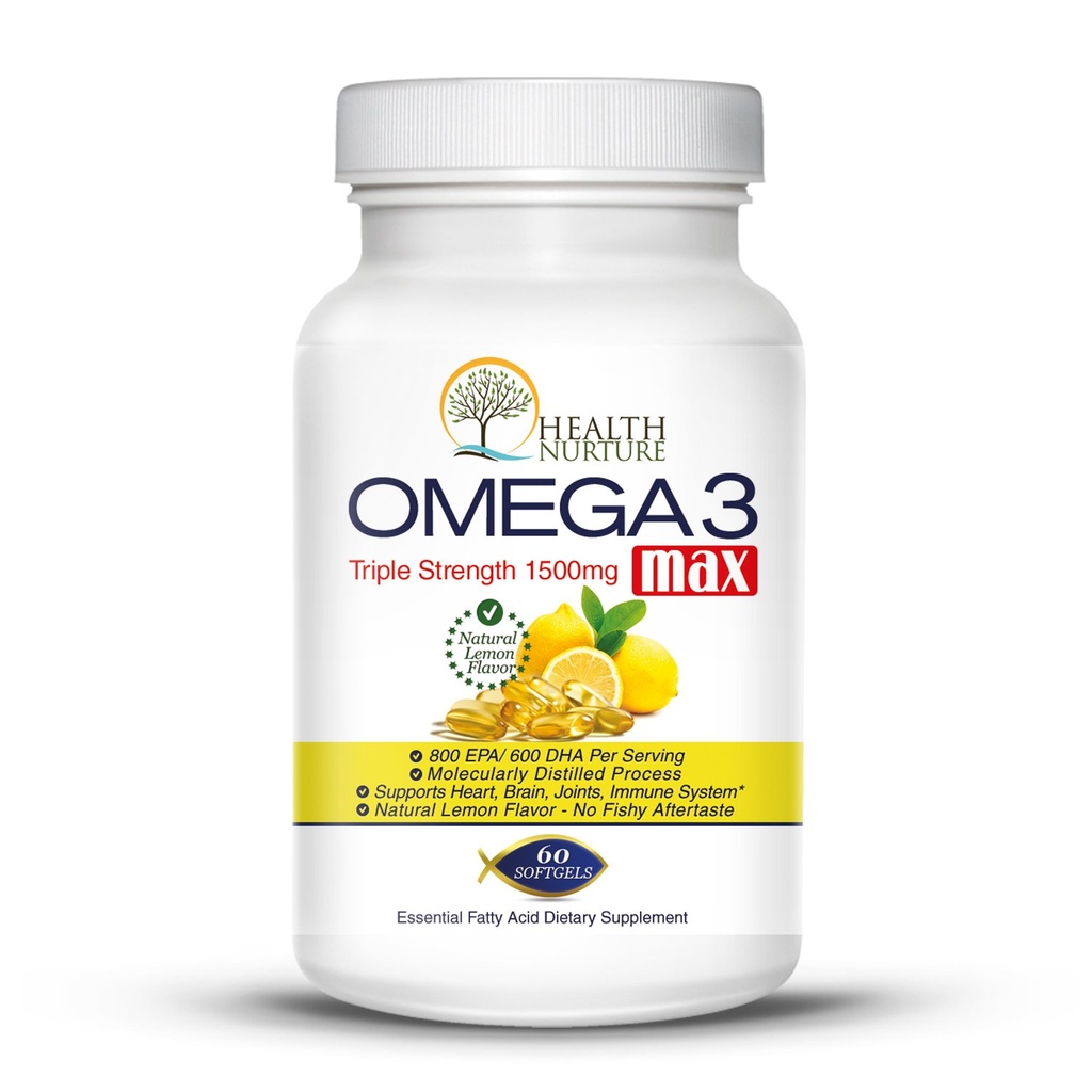 물고기 기름 Omega-3 최대 힘 1500mg (800 EPA/600 Dha) 약제 급료 물고기 기름