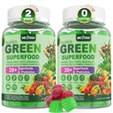 Super Greens Gummies, Greens Superfood Powder Alternative w/Spirulina, Chlorella, Prebiotic Fiber, Probiotic, Fruit Veggie, Digestive & Gut Health, Immunity, Focus, 120 Cts를위한 매일 과일 야채