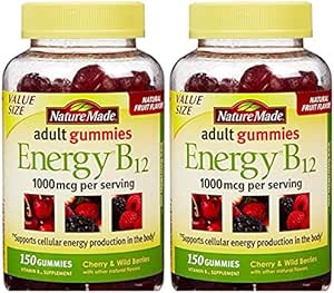 성격은 에너지 B12 성인 Gummies를 150 Ct (포장 2)를 서빙 당 1000 mcg 만들었습니다