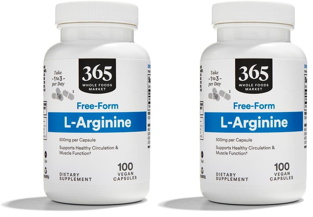 전체 식품 시장, L 아르기닌 500Mg 100 Veggie Caps (팩 2)
