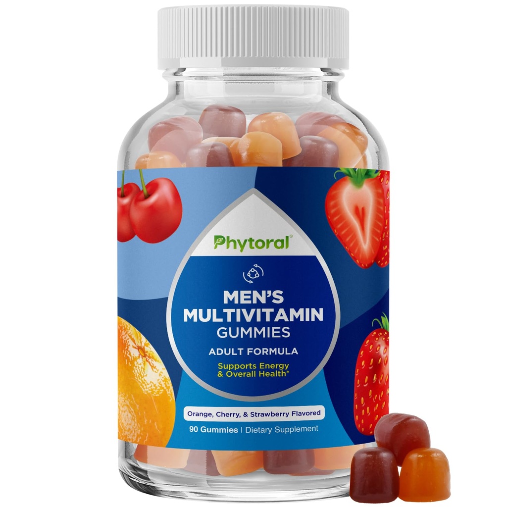 아연을 가진 남자 Gummies를 위한 Phytoral 자연적인 Multivitamin - 비타민 D C & Biotin B6 B12 가득 차있는 건강 보충교재
