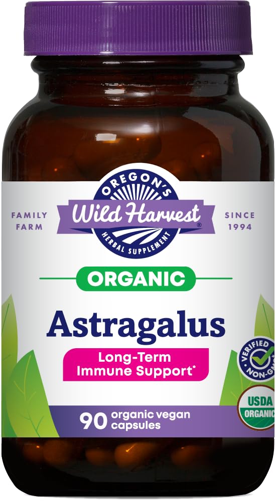 Oregon 's Wild Harvest, Immunity Support, 1125 MGS, 90 카운트에 대한 인증 유기 Astragalus 캡슐