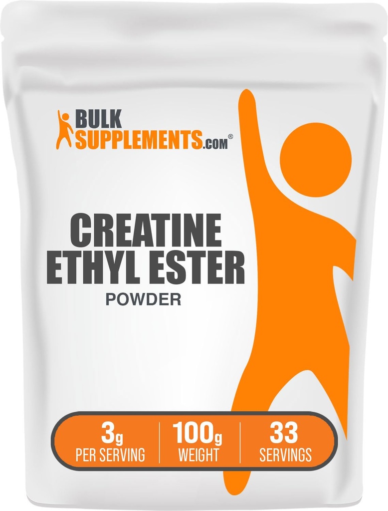 BulkSupplements.com 크레아틴 에틸 에스테르 HCl 분말 - 크레아틴 보충교재, 크레아틴 에틸 에스테르 분말 - 무화 및 글루텐 무료, 서빙 당 3g, 100g (3.5 oz) (팩 1)