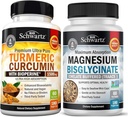 까만 고추 추출물 1500mg Complex (1 달 공급)를 가진 심황 Curcumin 높은 흡수 마그네슘 Bisglycinate 캡슐 (2 달 공급)