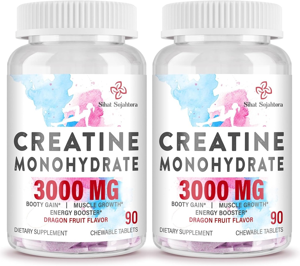 여자 & 남자를 위한 3000 MG 크레아틴 Monohydrate, BCAA를 가진 크레아틴 알약 & 가수분해한 교원질 크레아틴 Chews는 성과 & 회복, 힘, 드래곤 과일 풍미, 180의 정제를 위해 정제를 메모장에 기입합니다