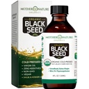 Mother Nature USDA Organic Black Seed Oil - 냉간 프레스, Unrefined & Vegan Nigella Sativa, 높은 Thymoquinone (2%+), 오메가 3 6 9 Immune, 관절 및 심장 지원, 헤어 & 스킨, 비 GMO, 4oz