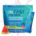Real Ketones Intermittent Fasting Drink Mix for Men BHB Exogenous Ketones Powder with Fasting Electrolytes & Green Coffee Bean Extract for Sustainable Hydration Energy and Focus (수박) - 30ct