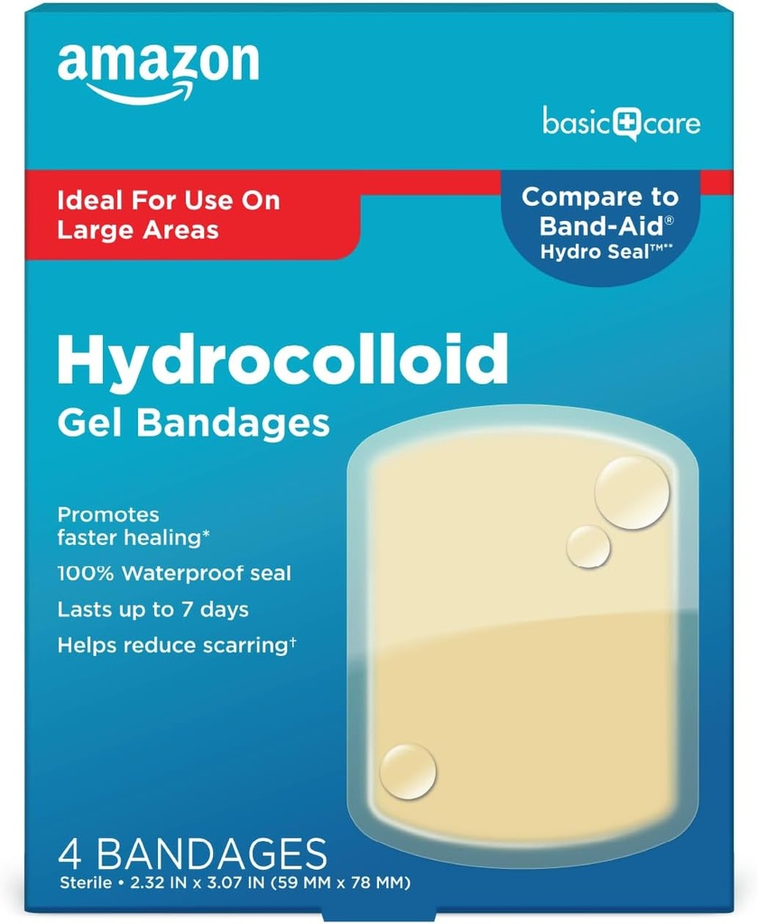 기본 관리 고급 빠른 치유 Hydrocolloid 젤 붕대, 큰 부상 드레싱, 4 ct
