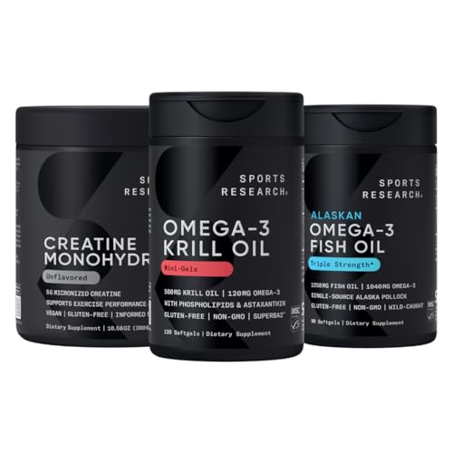 스포츠 연구 크레아틴 Monohydrate는 세 배 힘 EPA DHA와 Phospholipids, Choline & Astaxanthin를 가진 Omega Power House Antarctic Krill & 물고기 기름에 의해 강화했습니다 - 챔피언을 위한 적합