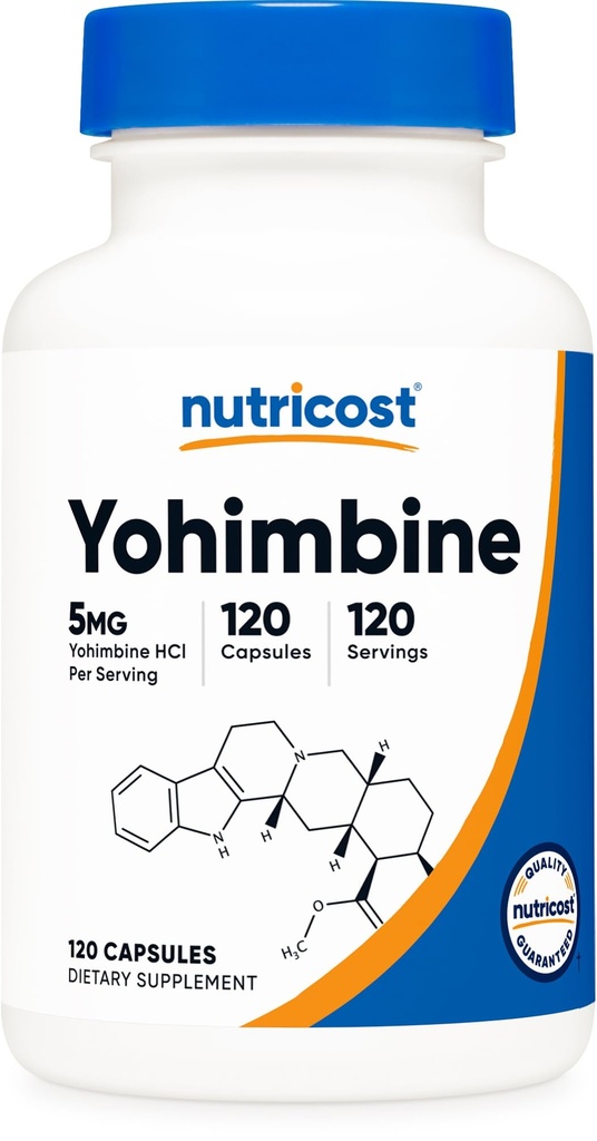 Nutricost Yohimbine HCl 5mg, 120 캡슐 - 글루텐 무료 및 비 GMO