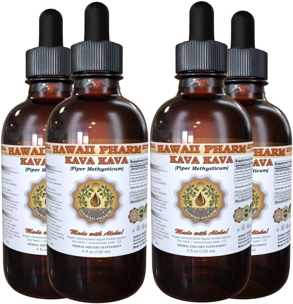 Kava Kava (Piper Methysticum) 액체 추출물 4x4 oz