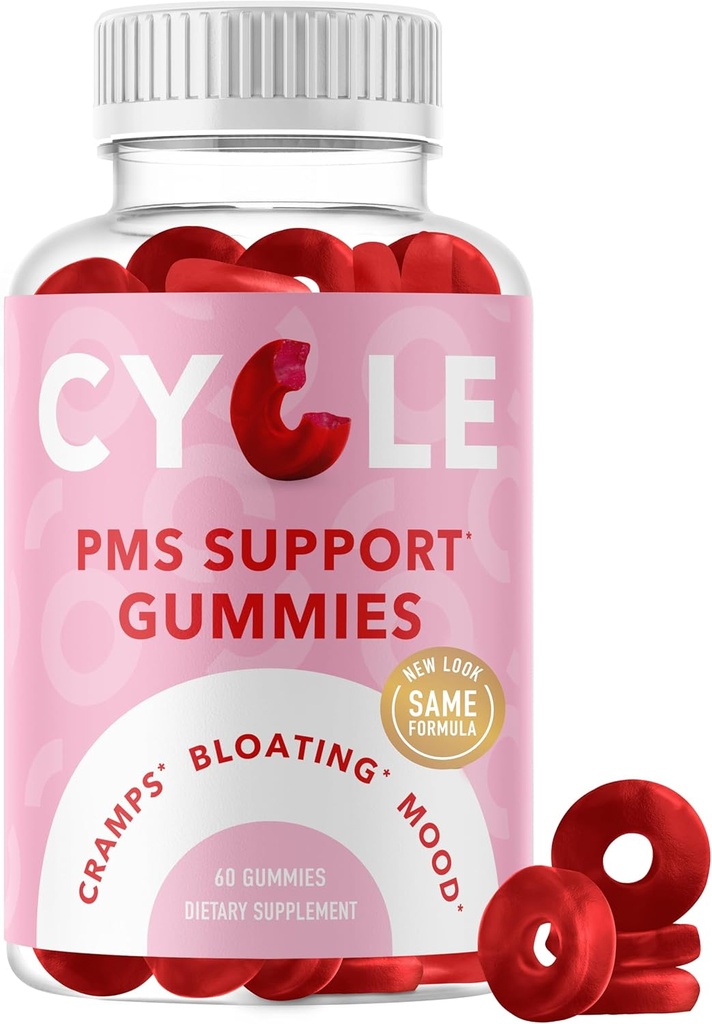 PMS 릴리프 구미 | 호르몬 밸런스, 블로팅, Hormonal Acne & Mood Swing Support | 여성용 비타민 지원 | Chasteberry와 딸기 보충 | Dong Quai, Cranberry, & Vitamin B6