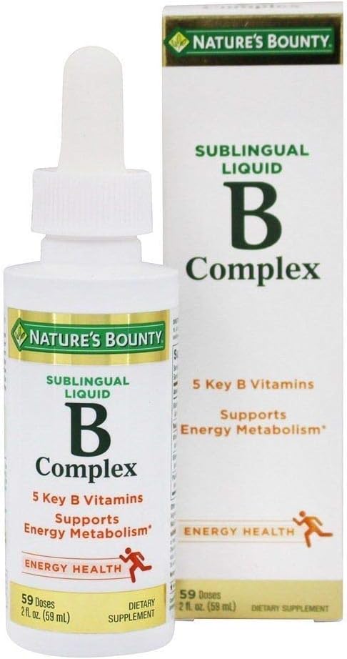 B12 Sublingual Liquid Fast Acting Dietary Supplement, 2 Fl Oz와 자연의 Bounty B Complex