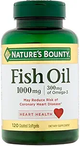 자연의 Bounty 300 mg Omega-3 물고기 기름 1000 mg Softgels 120는 연약한 젤을 입혔습니다 (2의 포장)