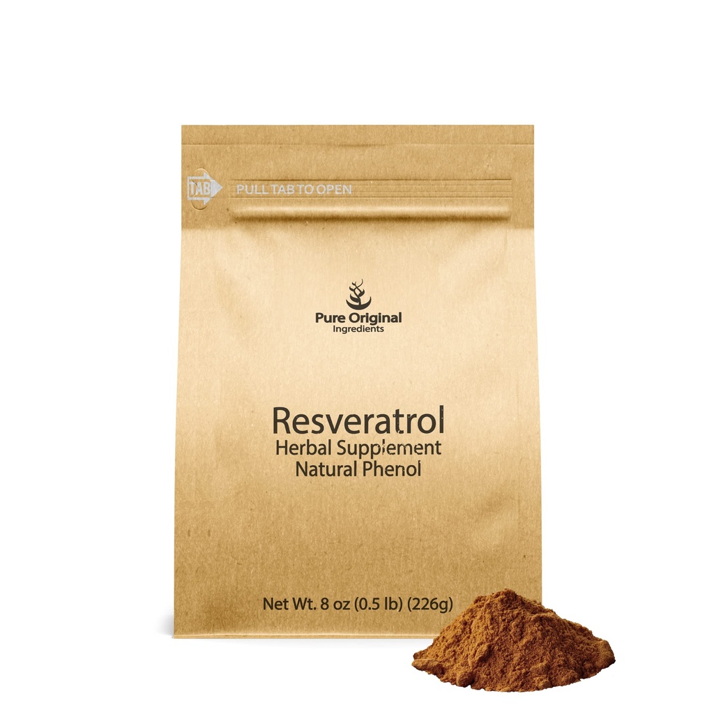 PURE 본래 Resveratrol 분말, 8개 oz, Phytoalexin의 다각형 뿌리 추출물