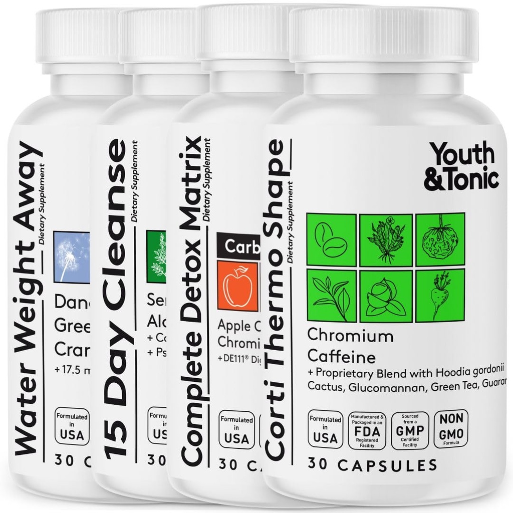 젊음 & Tonic CortiThermo 모양 Detox Cleanse Kick 떨어져 무게 관리 - 120 알약