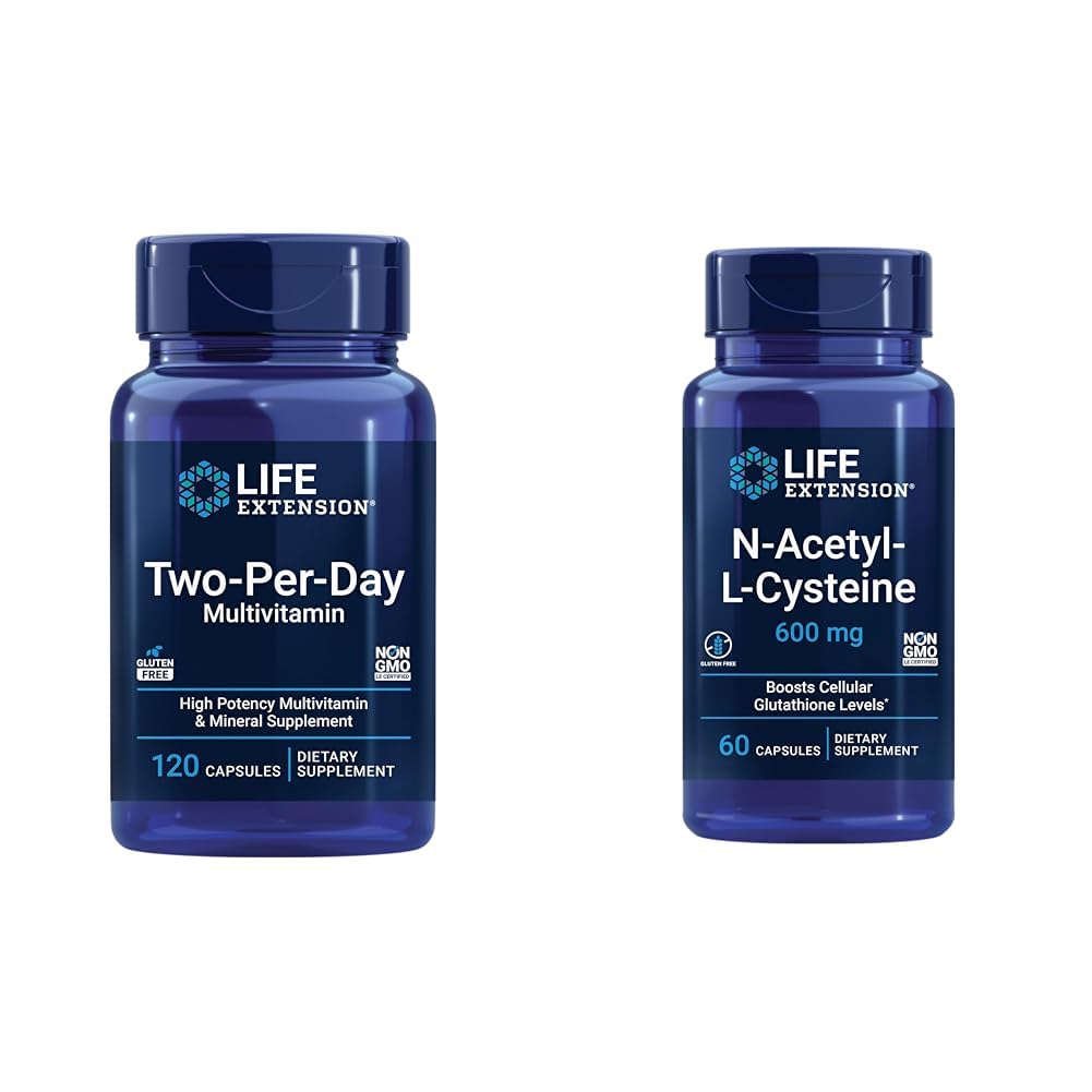 생활 연장 2 당 일 Multivitamin, 비타민 B, C, D, 아연, 25 비타민, 무기물 & 추출물, N-Acetyl-L-Cysteine (NAC)를 가진 120의 캡슐 묶음 600 mg의 60의 캡슐