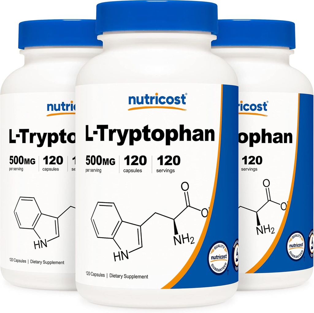 체지방 L-Tryptophan 500mg, 120 캡슐 (3 병)