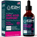 E2H 우릭 산 지원 보충 - 타트 체리와 악마의 클로 - 지원 우릭 산 건강과 Kidney 기능 비 GMO - Vegan - 2 Fl Oz