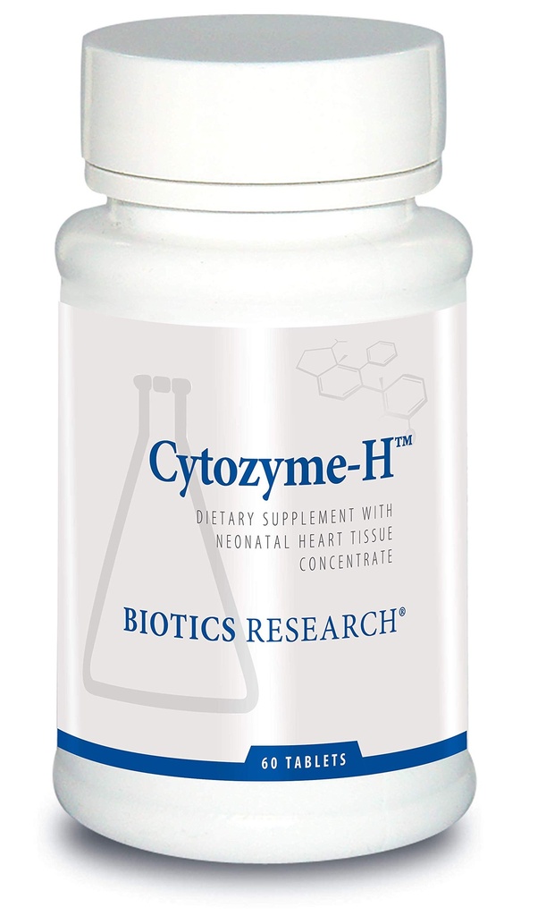 Biotics 연구 Cytozyme H Glandular 심장 혈관 지원, Bovine 심장 농도, 근육 지원, 부스트 에너지, SOD, Catalase, 유력한 산화를 억제하는 활동 60 정제