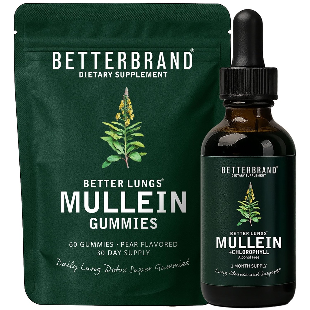 BetterLungs Mullein 잎 추출물과 Gummies 번들 - 폐 건강 지원