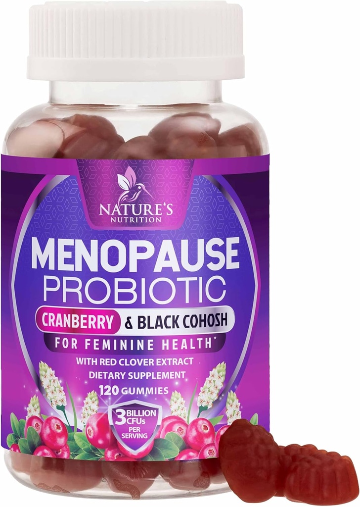 폐경기는 여성을 위한 보충 교재 - 온화한 뜨거운 섬광 & 밤 땀, PH, 여성 거미, Probiotic 보충교재를 위한 질 건강 지원 Probiotics를 위한 3억 CFU 자연적인 폐경기 기복 - 120의 Gummies
