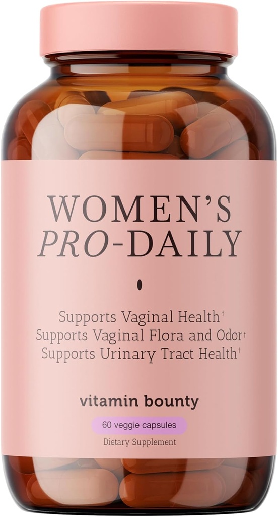 비타민 Bounty Women's Pro-Daily Vaginal Probiotics - 10 억 CFU, 여성 질 건강을위한 Cranberry가있는 5 Strains - 여성 pH 균형을위한 Probiotics - 소화 및 유린 지원 - 60 캡슐