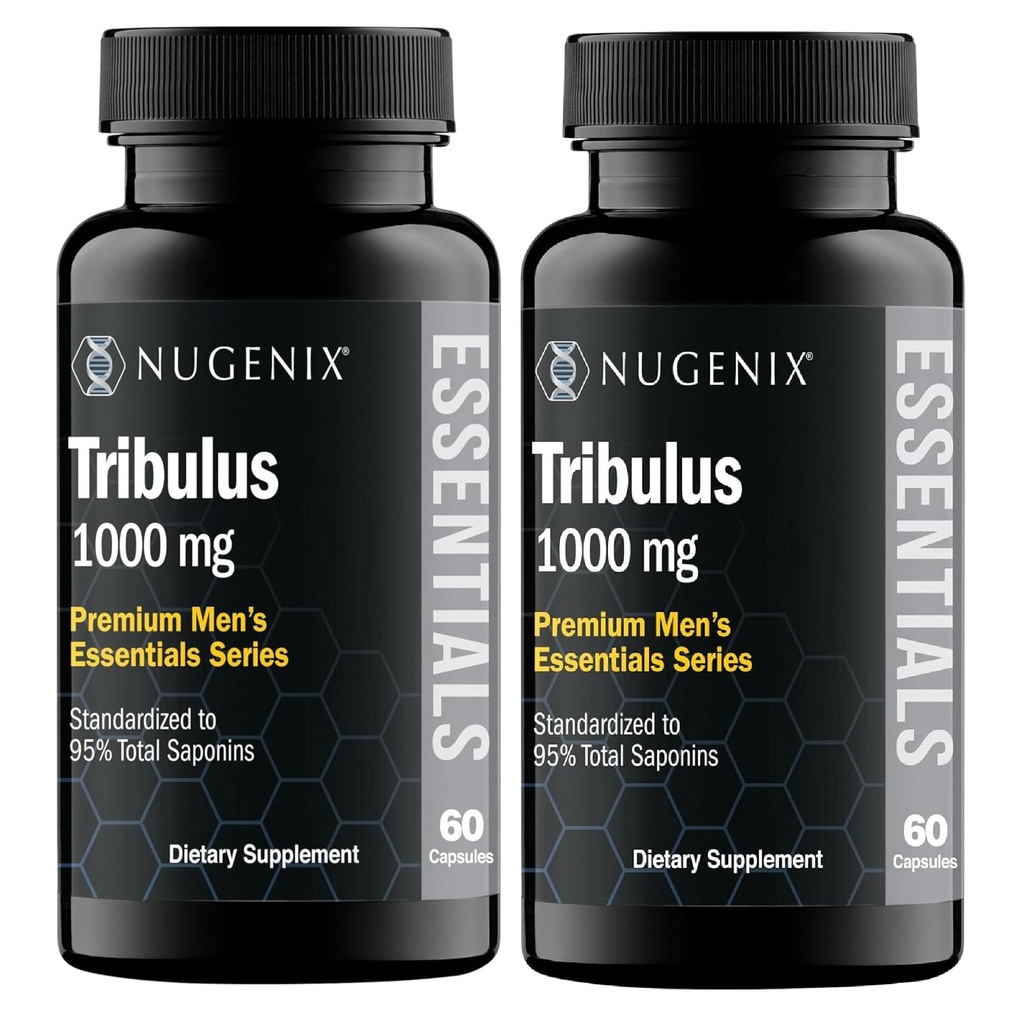 남성 추출물을 위한 Nugenix Essentials Tribulus Terrestris - 95% 총 Saponins, 1000mg 높은 Potency, 여분 힘, 120 조사