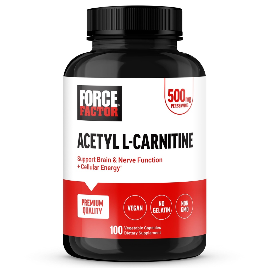 힘 요인 Acetyl L 카르니틴 뇌 보충교재, Nerve 지원 보충교재, 및 세포 에너지 승압기, 아세틸 L 카르니틴 500mg의 우수한 질, Vegan, 비 GMO, 100 식물성 캡슐