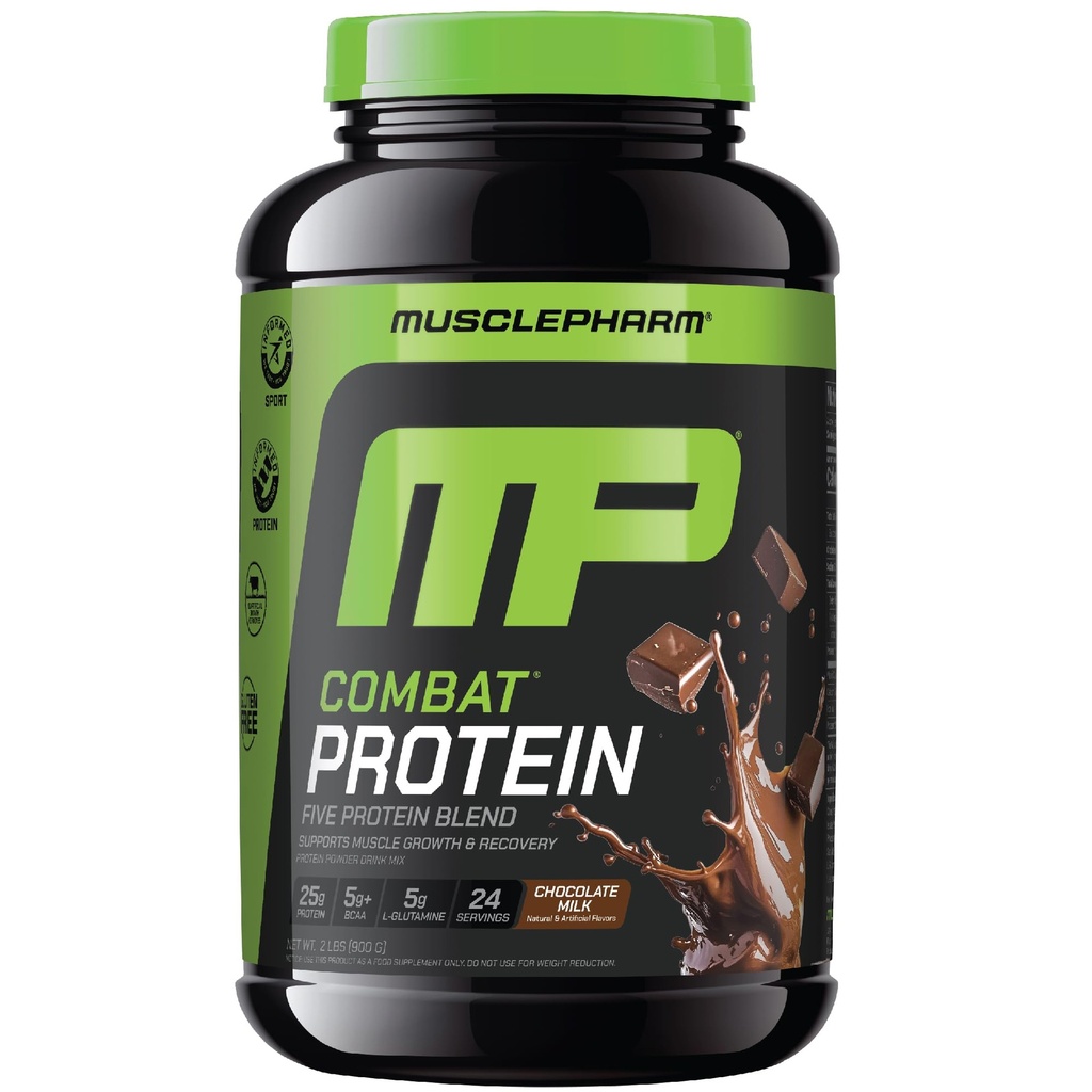 MusclePharm 전투 단백질 분말, 초콜렛 우유 풍미, 생산적인 운동을 위한 연료 근육, Whey Protein Isolate & Egg Albumin, 글루텐 자유로운, 2 lb, 24의 서빙을 포함하여 5개의 단백질 근원